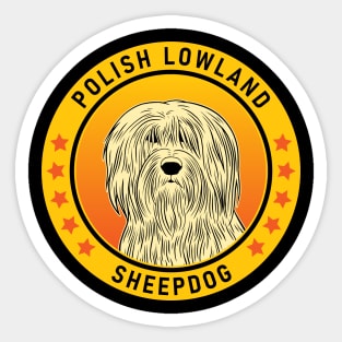 Polish Lowland Sheepdog Dog Portrait Sticker